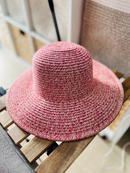 Pink Woven Resort Sun Hat with Wavy Brim – New main image 15